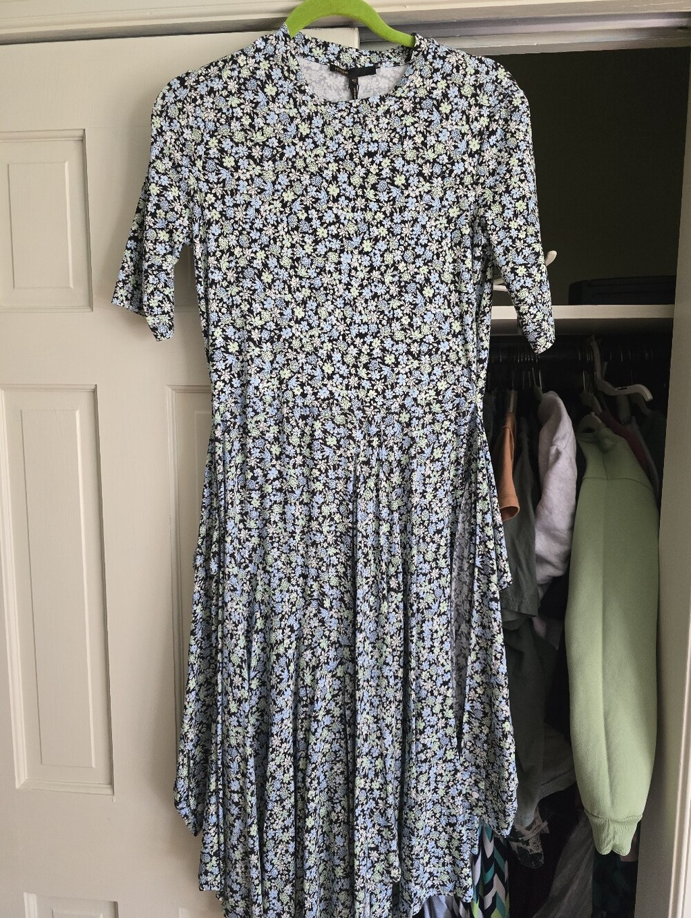 Maje Trompe L'Oeil Dress Blue Flowers